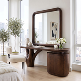 Sylvara Sculpted Solid Wood Cosmetic Table