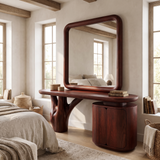Sylvara Sculpted Solid Wood Cosmetic Table