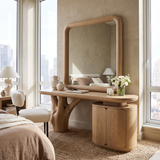Sylvara Sculpted Solid Wood Cosmetic Table