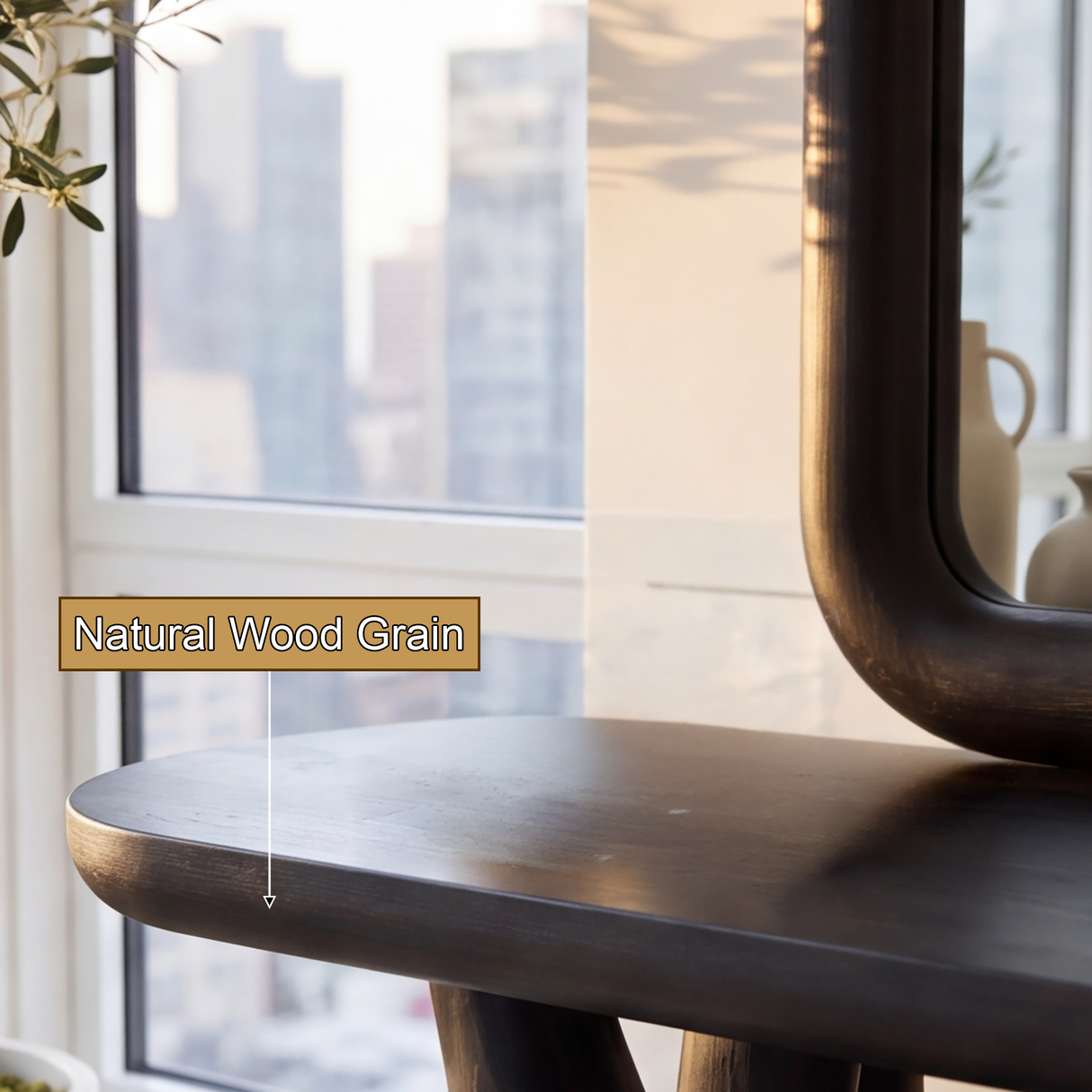 Sylvara Sculpted Solid Wood Cosmetic Table