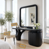 Sylvara Sculpted Solid Wood Cosmetic Table