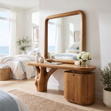 Sylvara Sculpted Solid Wood Cosmetic Table