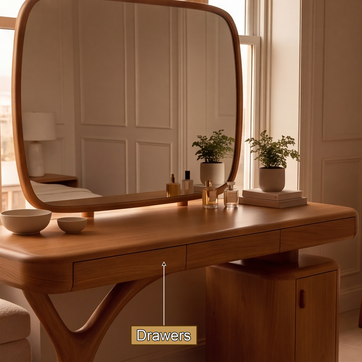 Sylvara Solid Wood Cosmetic Table