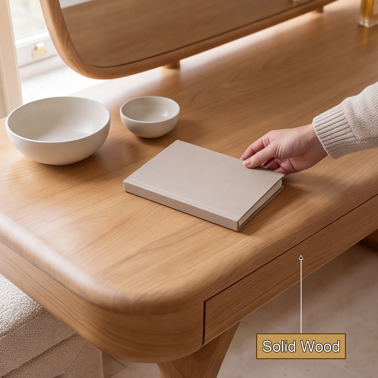 Sylvara Solid Wood Cosmetic Table