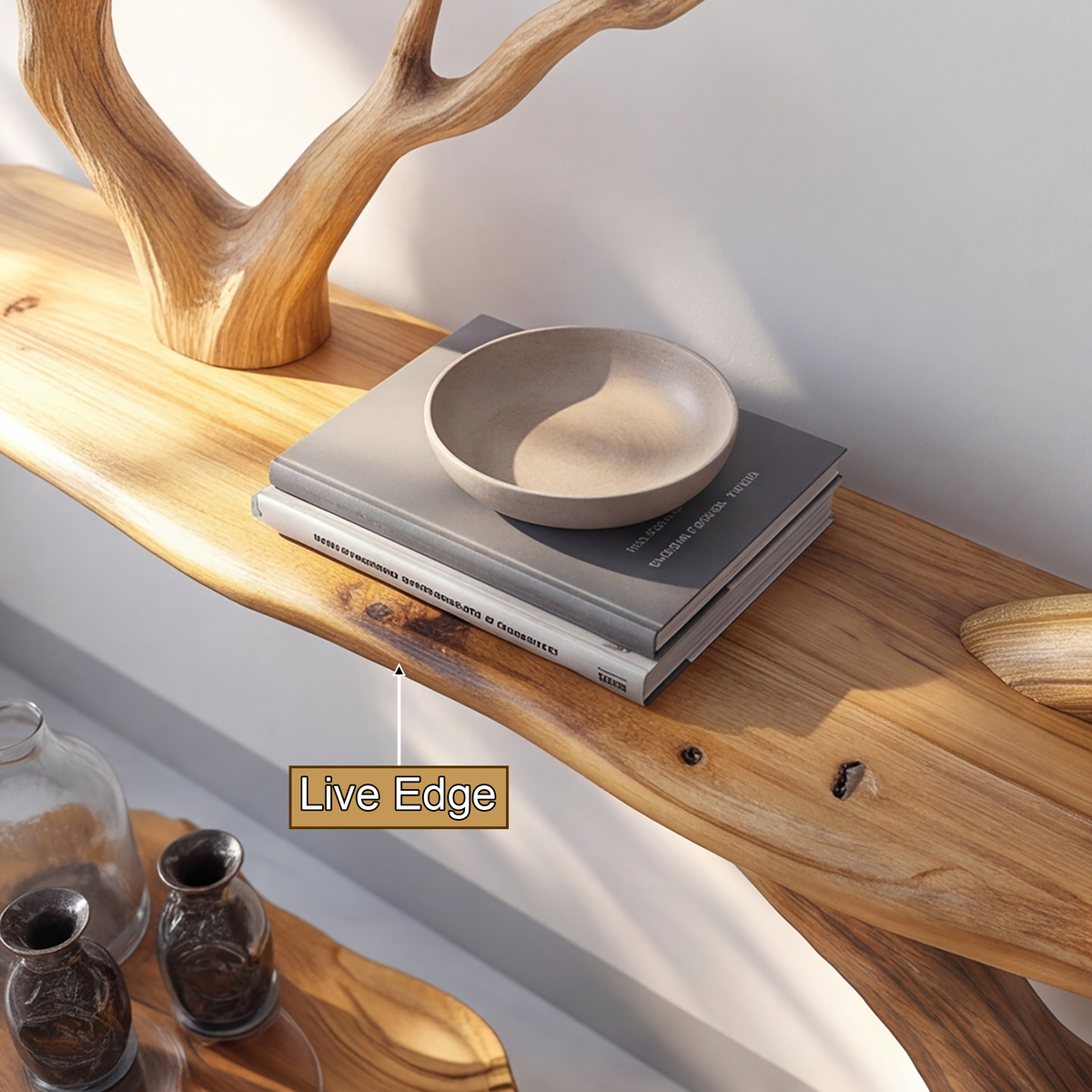 Sylvaren Handcrafted Solid Wood Floating Tree Bookshelf - Timberustic Floating Tree Bookshelf