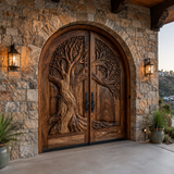 Sylvaric Sculpted Solid Wood Double Door