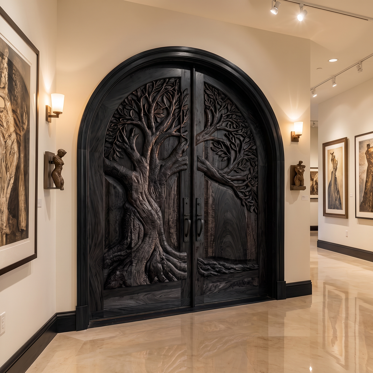 Sylvaric Sculpted Solid Wood Double Door