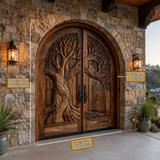 Sylvaric Sculpted Solid Wood Double Door