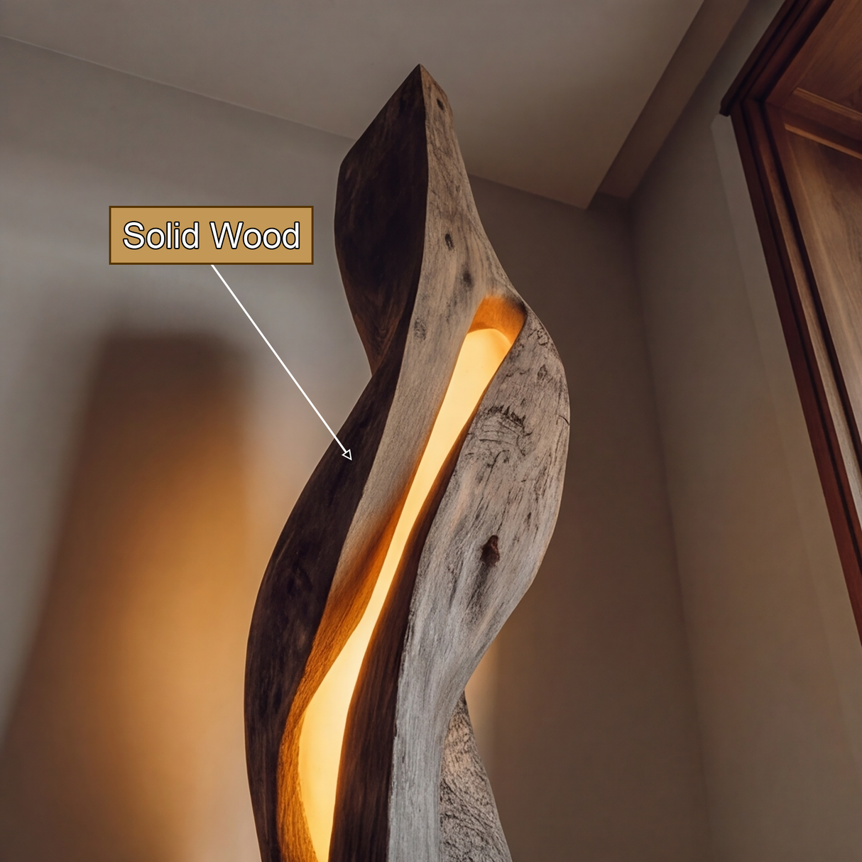 Sylvaris Sculpted Integrated LED Wood Floor Lamp