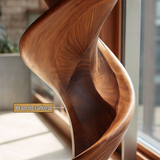 Sylvaris Sculpted Solid Wood Pedestal Stand