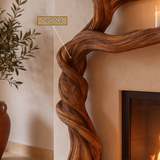 Sylvaris Sculpted Solid Wood Tree-Shaped Fireplace Mantel with Display Shelves - Timberustic Tree-Shaped Fireplace Mantel with Display Shelves