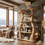 Thalmora Sculpted Solid Wood Mushroom Bookshelf