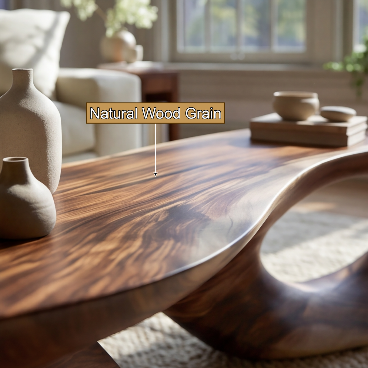 Thaloré Sculpted Solid Wood Coffee Table SPA258564 - TimbeRustic Coffee Table