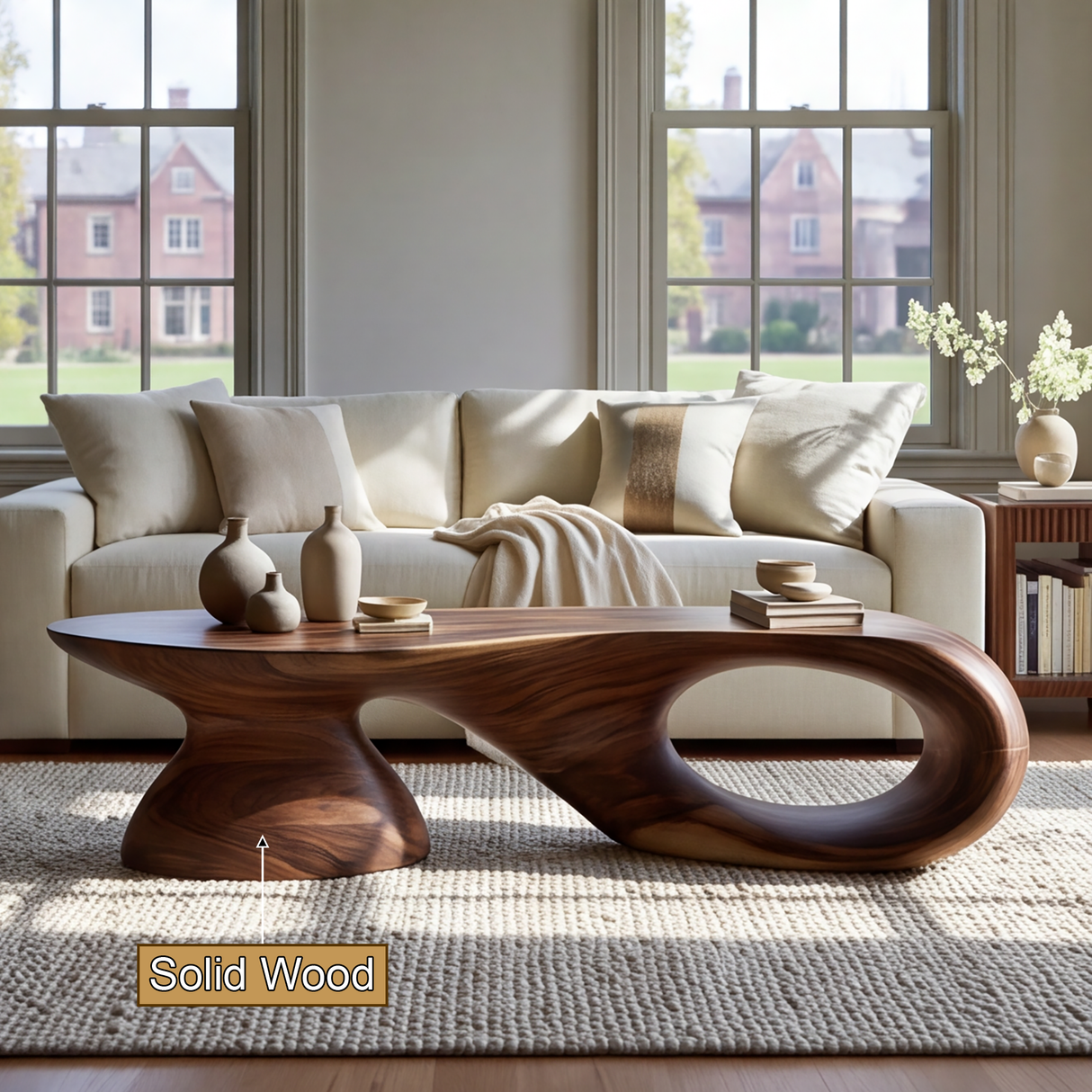 Thaloré Sculpted Solid Wood Coffee Table SPA258564 - TimbeRustic Coffee Table