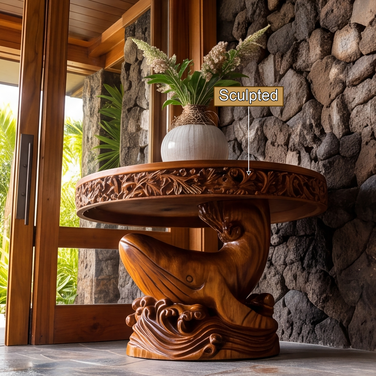 Thalorim Handcrafted Solid Wood Pedestal Stand - Timberustic Pedestal Stand