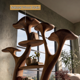 Thalorim Sculpted Solid Wood Mushroom Bookshelf