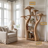Thalorim Sculpted Solid Wood Mushroom Bookshelf