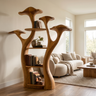 Thalorim Sculpted Solid Wood Mushroom Bookshelf