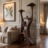 Thaloris Sculpted Solid Wood Mushroom Bookshelf