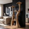 Thaloris Sculpted Solid Wood Mushroom Bookshelf