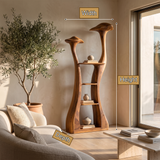 Thaloris Sculpted Solid Wood Mushroom Bookshelf