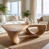 Thalorix Handcrafted Solid Wood Coffee Table Natural Oak - TimbeRustic Coffee Table