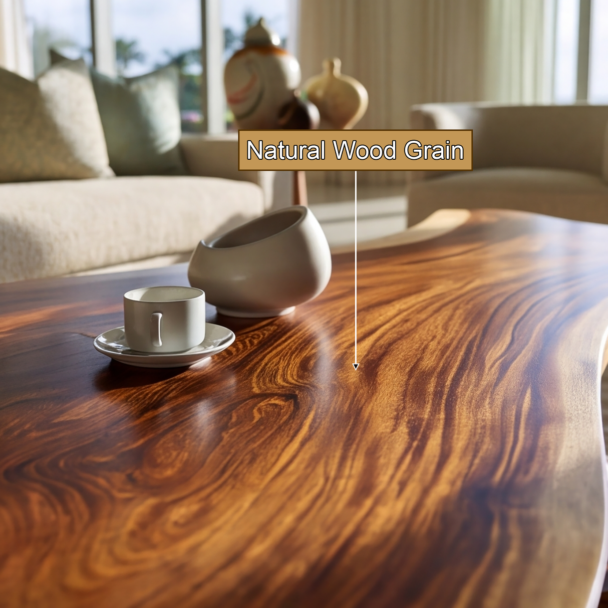 Thalorix Handcrafted Solid Wood Coffee Table - TimbeRustic Coffee Table