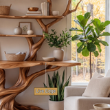 Thalorwyn Sculpted Solid Wood Console Table with Shelves - Timberustic Console Table with Shelves