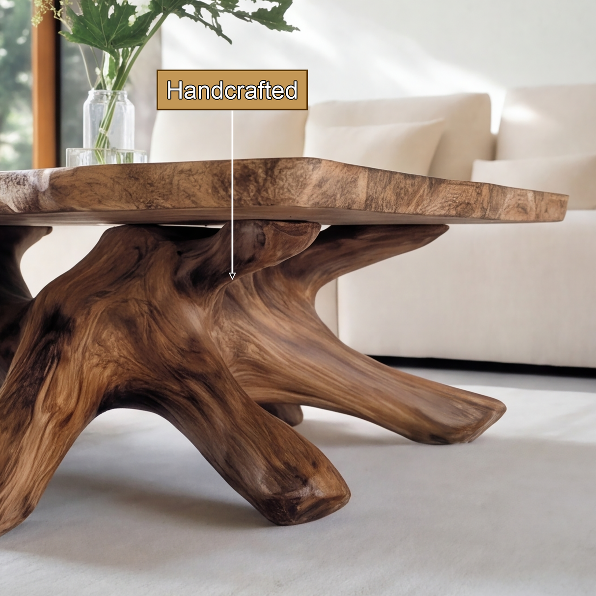 Tharvane Handcrafted Solid Wood Coffee Table