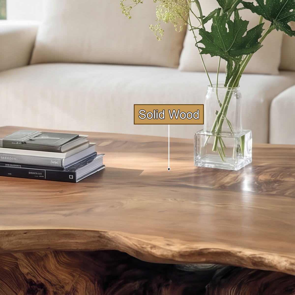 Tharvane Handcrafted Solid Wood Coffee Table