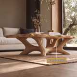 Thervane Handcrafted Solid Wood Coffee Table