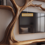 Thornhaven Handcrafted Solid Wood Tree TV Console - Timberustic TV Console with Tree Shelf
