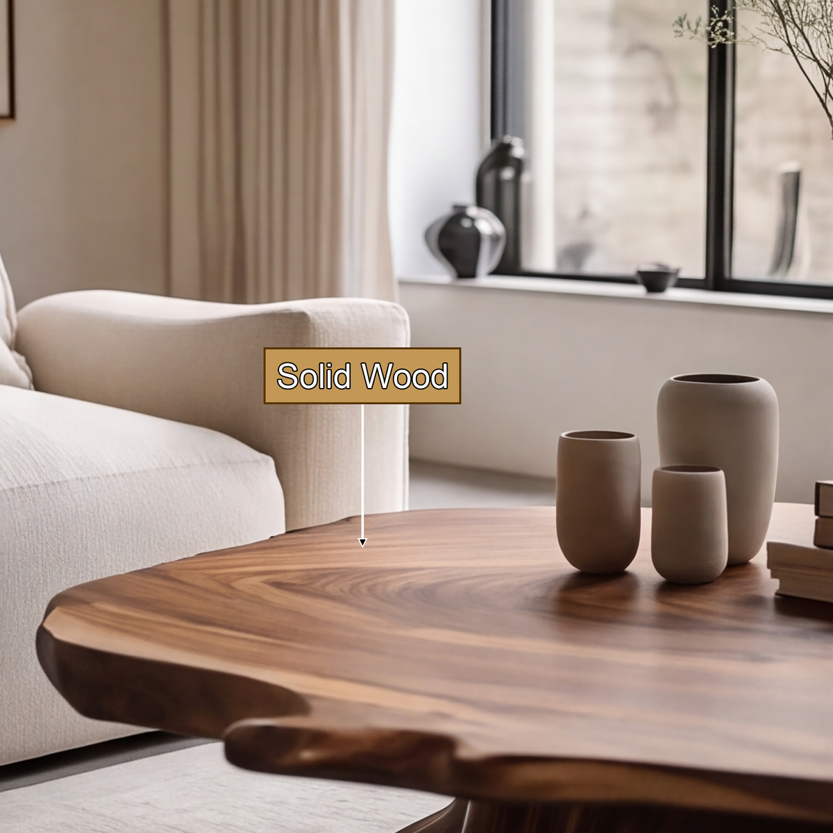 Thornridge Live Edge Solid Wood Coffee Table