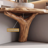 Treeform Solid Wood Corner Bathroom Vanity - Timberustic Corner Bathroom Vanity