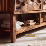 Undara Sculpted Solid Wood Freestanding Bathroom Vanity with Cabinet