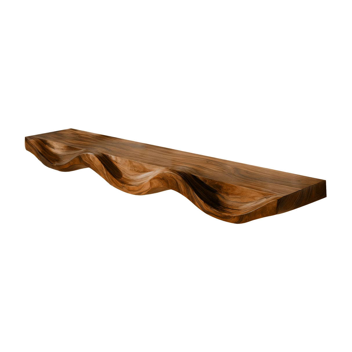 Undora Sculpted Solid Wood Floating Shelf