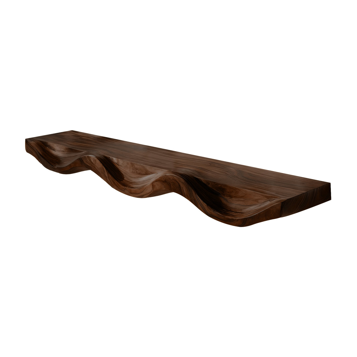 Undora Sculpted Solid Wood Floating Shelf