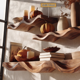 Undora Sculpted Solid Wood Floating Shelf