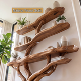 Vaelthorn Handcrafted Tree Console Table with Shelves - Timberustic Console Table with Shelves