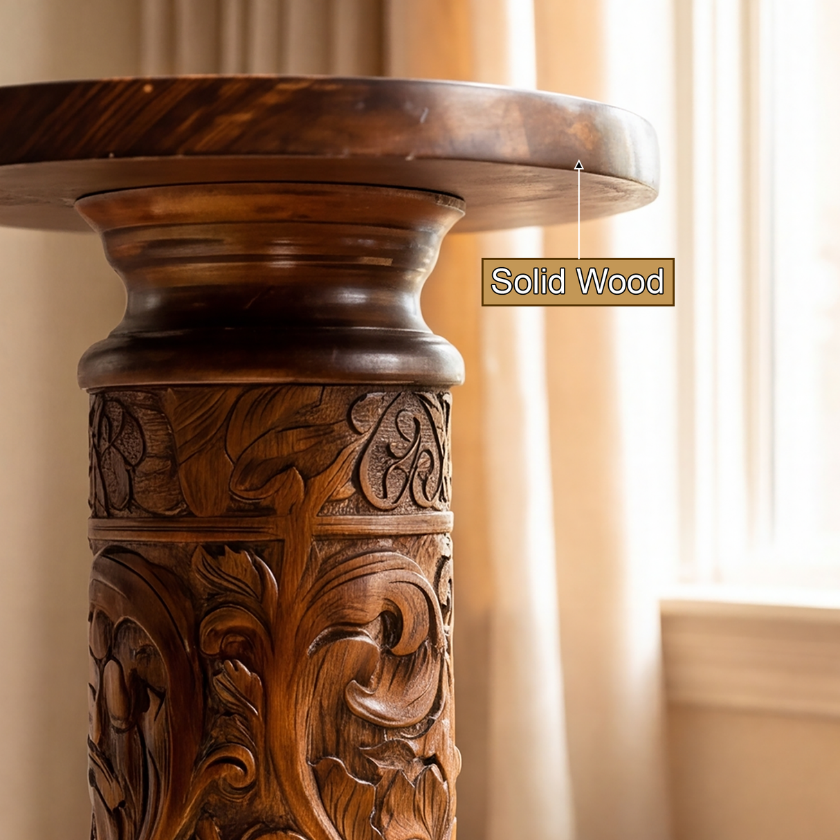 Valceryn Handcrafted Solid Wood Pedestal Stand