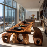 Valdoren Live Edge Solid Wood Dining Table - Timberustic Dining Table