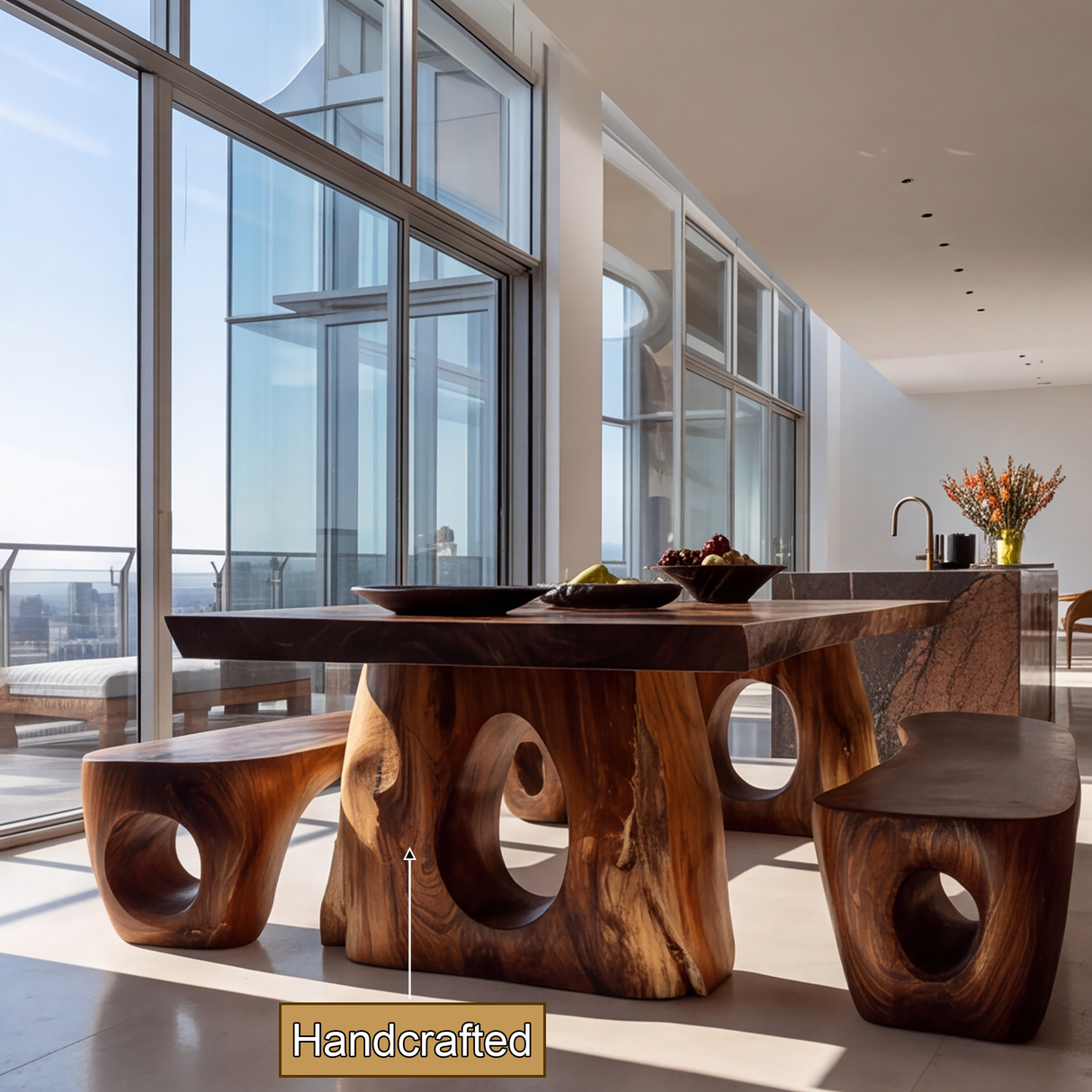 Valdoren Live Edge Solid Wood Dining Table - Timberustic Dining Table