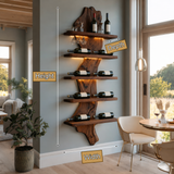 Valdoren Live Edge Solid Wood Floating Wine Shelf SPA395735