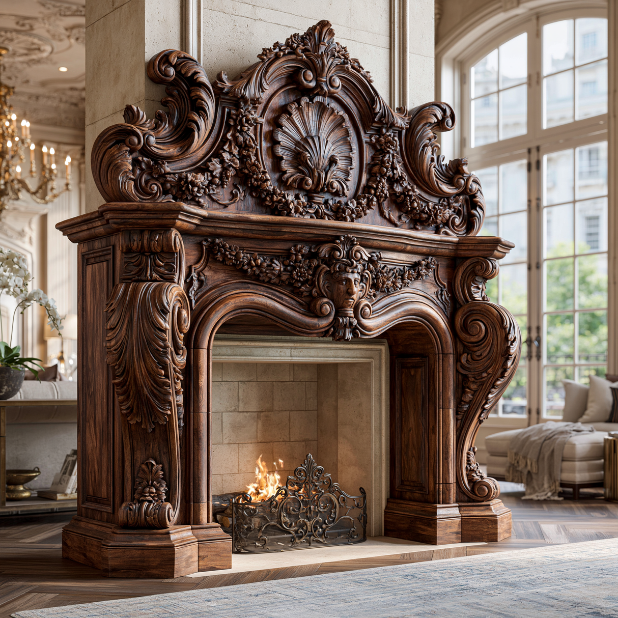 Valdorien Handcrafted Fireplace Mantel Surround