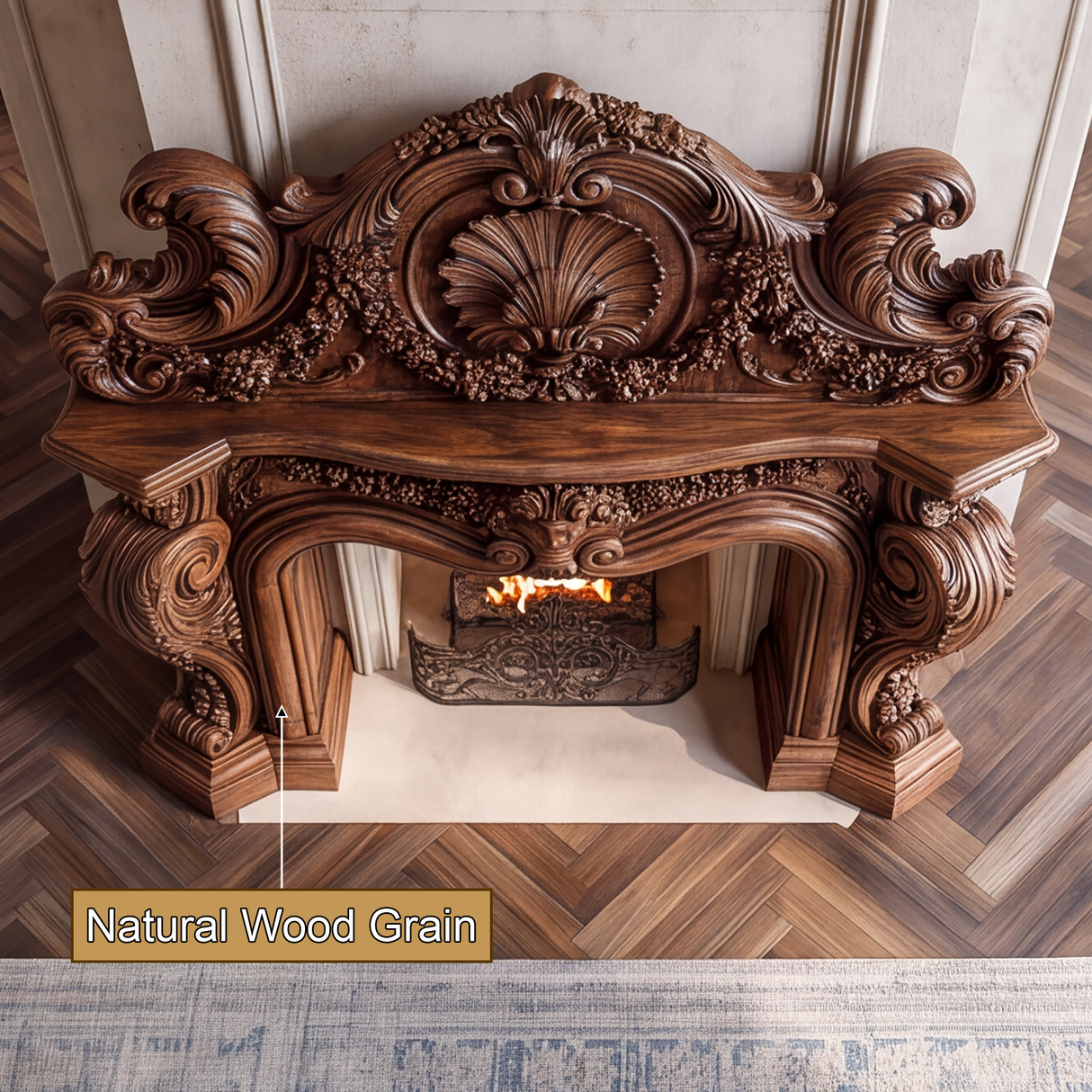 Valdorien Handcrafted Fireplace Mantel Surround