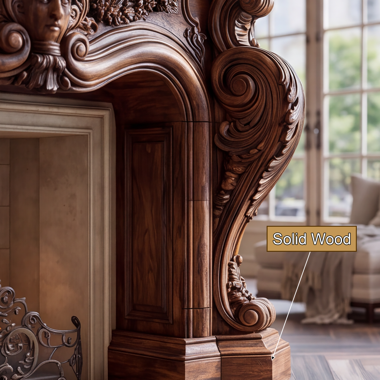 Valdorien Handcrafted Fireplace Mantel Surround