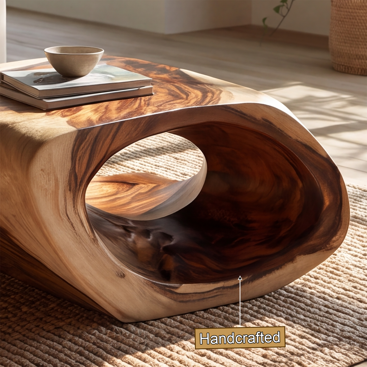 Valmere Sculpted Solid Wood Coffee Table SPA231891 - TimbeRustic Coffee Table