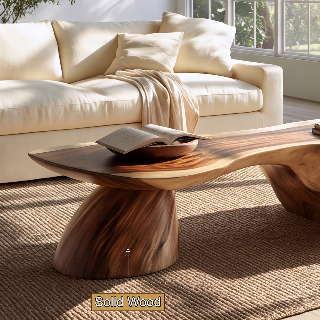 Valmere Sculpted Solid Wood Coffee Table SPA231891 - TimbeRustic Coffee Table