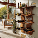 Valthera Solid Wood Floating Wine Shelf SPA892581