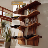 Valthera Solid Wood Floating Wine Shelf SPA892581